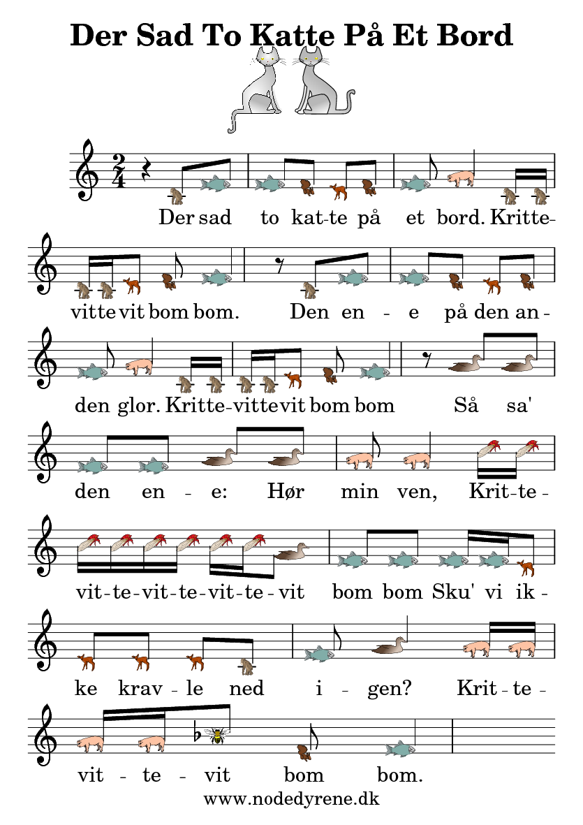 Nodeark til Der Sad To Katte På Et Bord