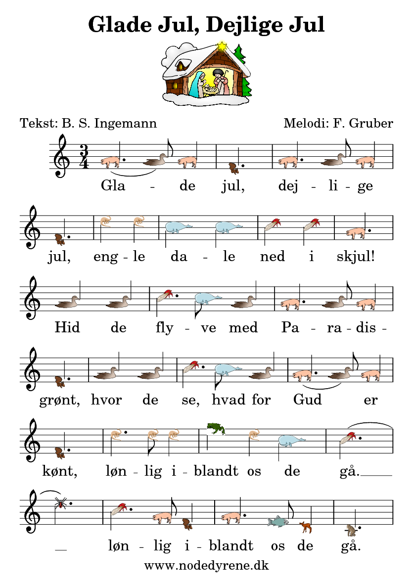 Nodeark til Glade Jul, Dejlige Jul