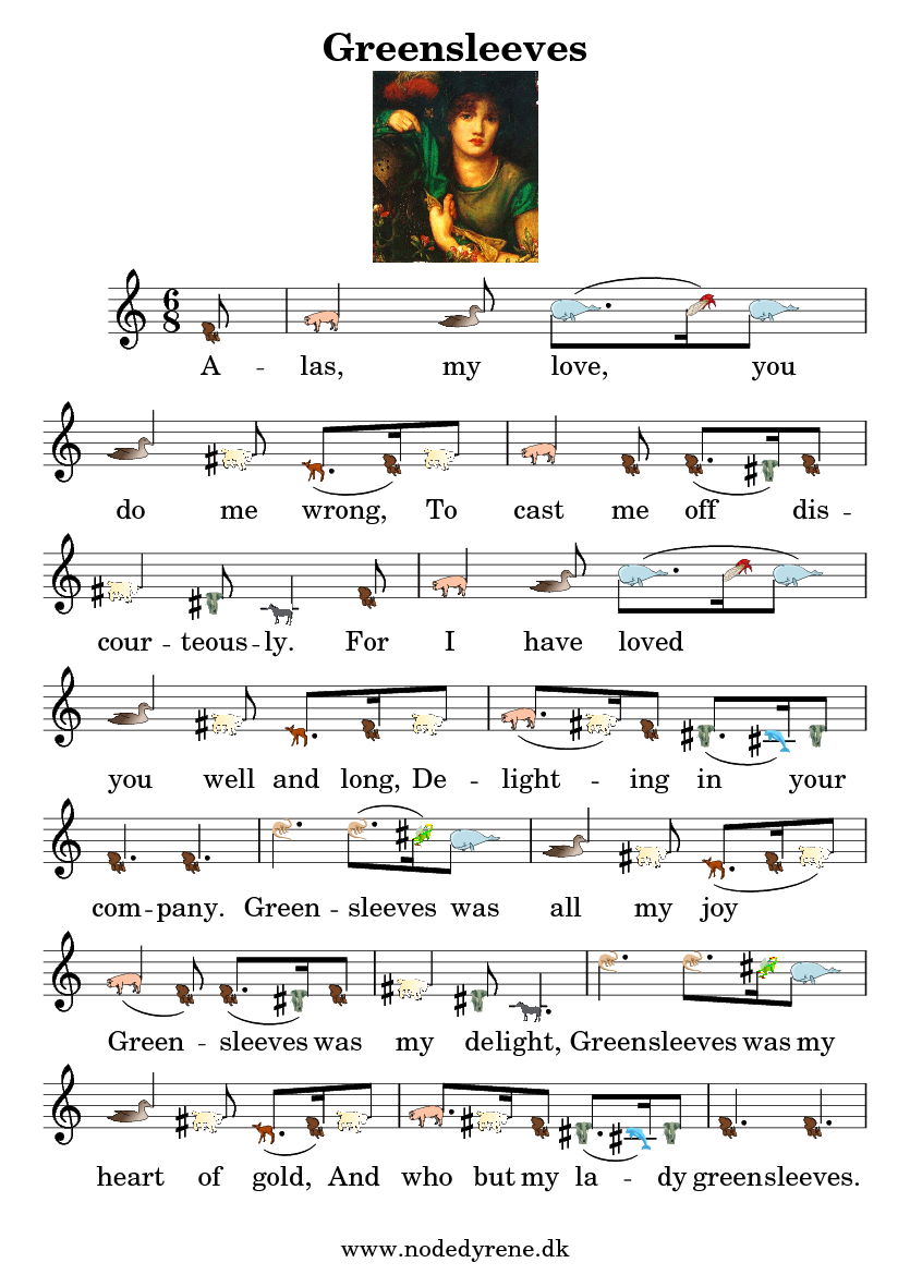 Nodeark til Greensleeves