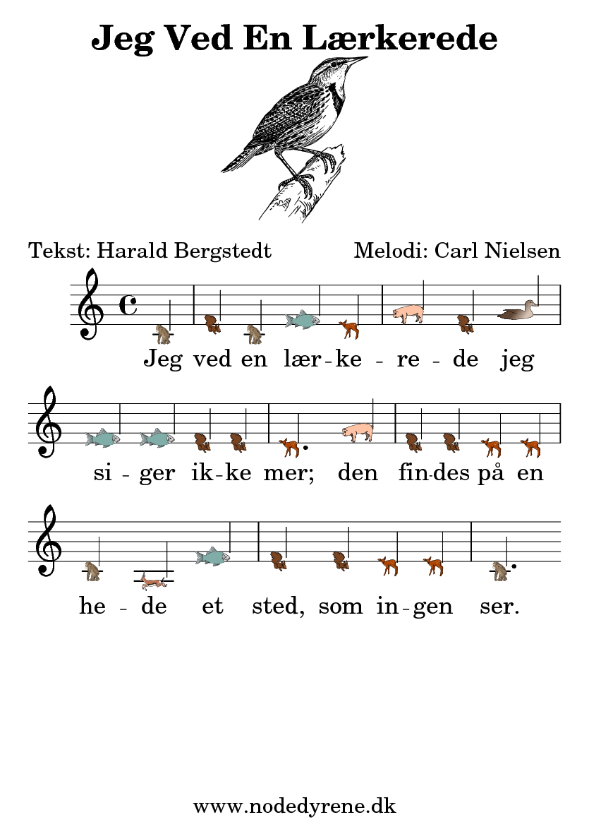Nodeark til Jeg Ved En Lærkerede