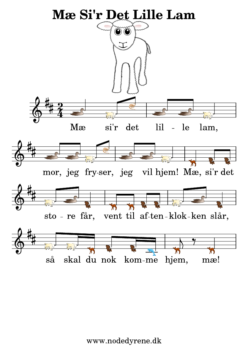 Nodeark til Mæ Sir Det Lille Lam