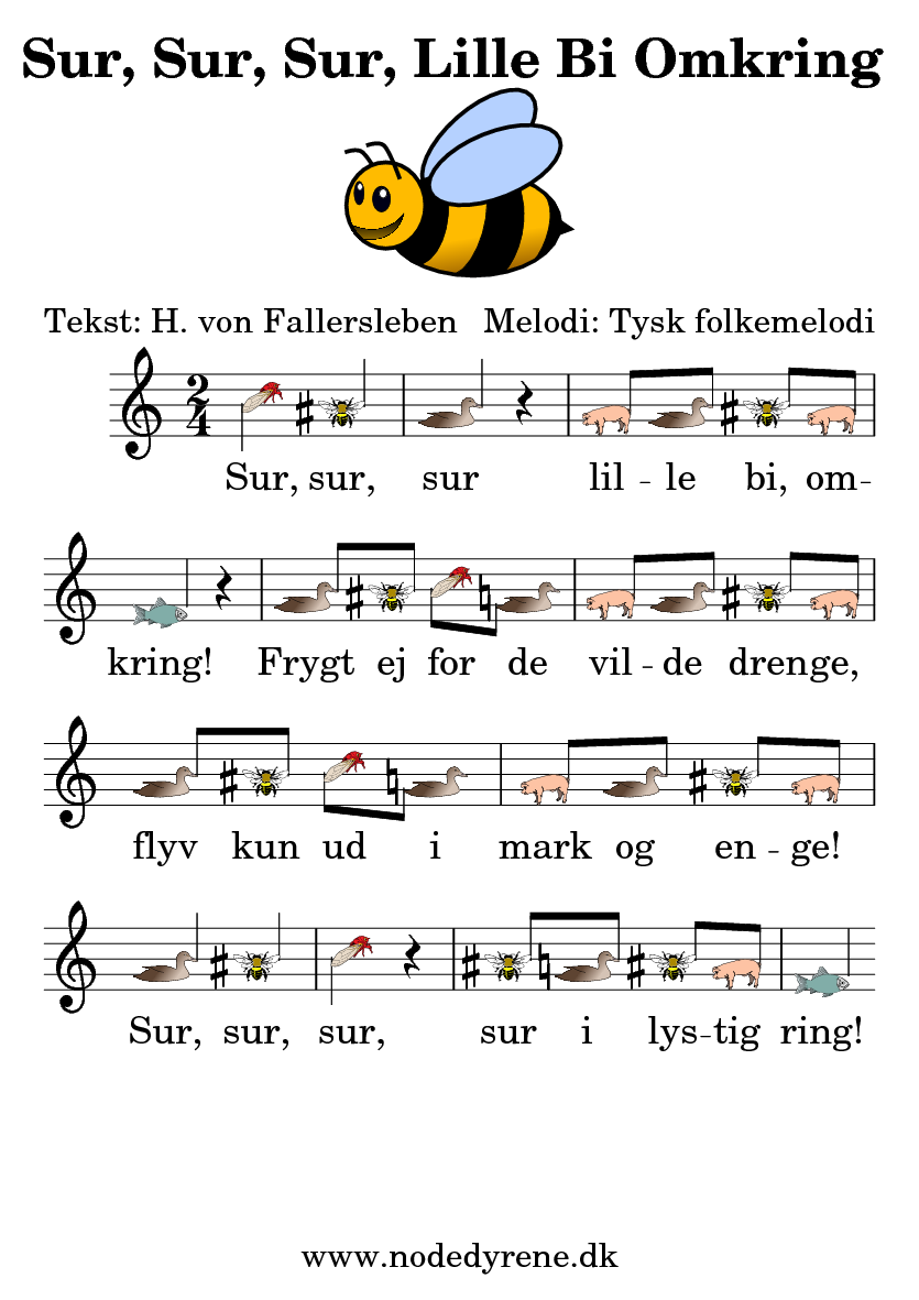 Nodeark til Sur Sur Sur Lille Bi Omkring
